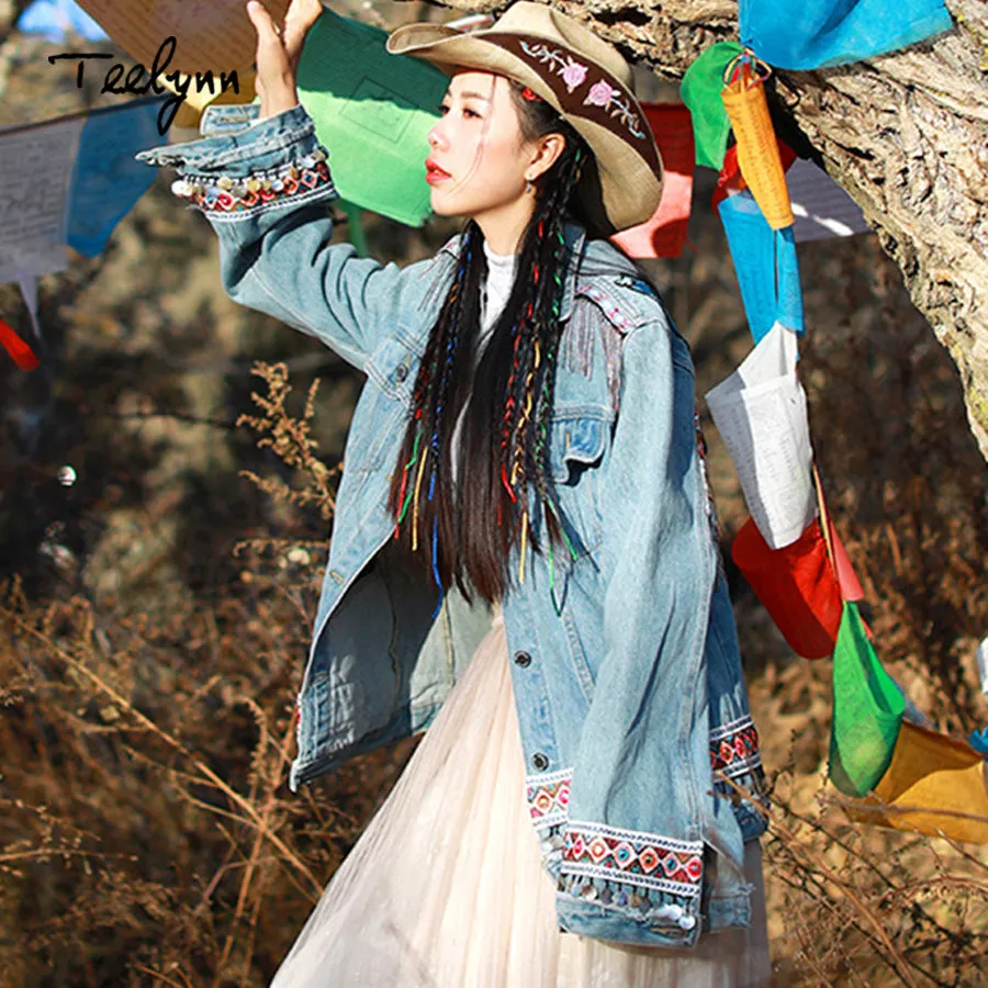 Embroidered Loose Denim Jacket