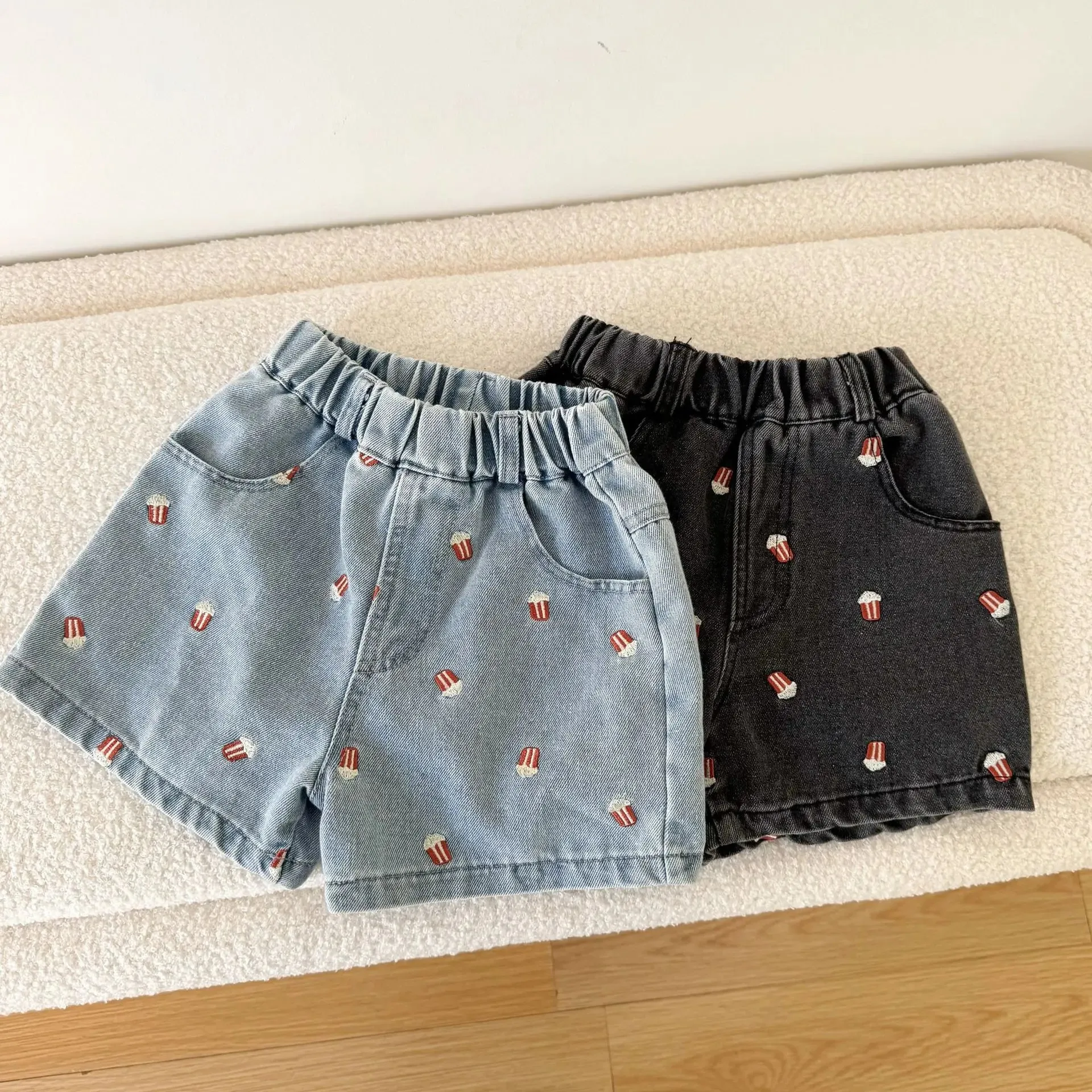 Fashion Print Denim Baby Girl Shorts - Stylish