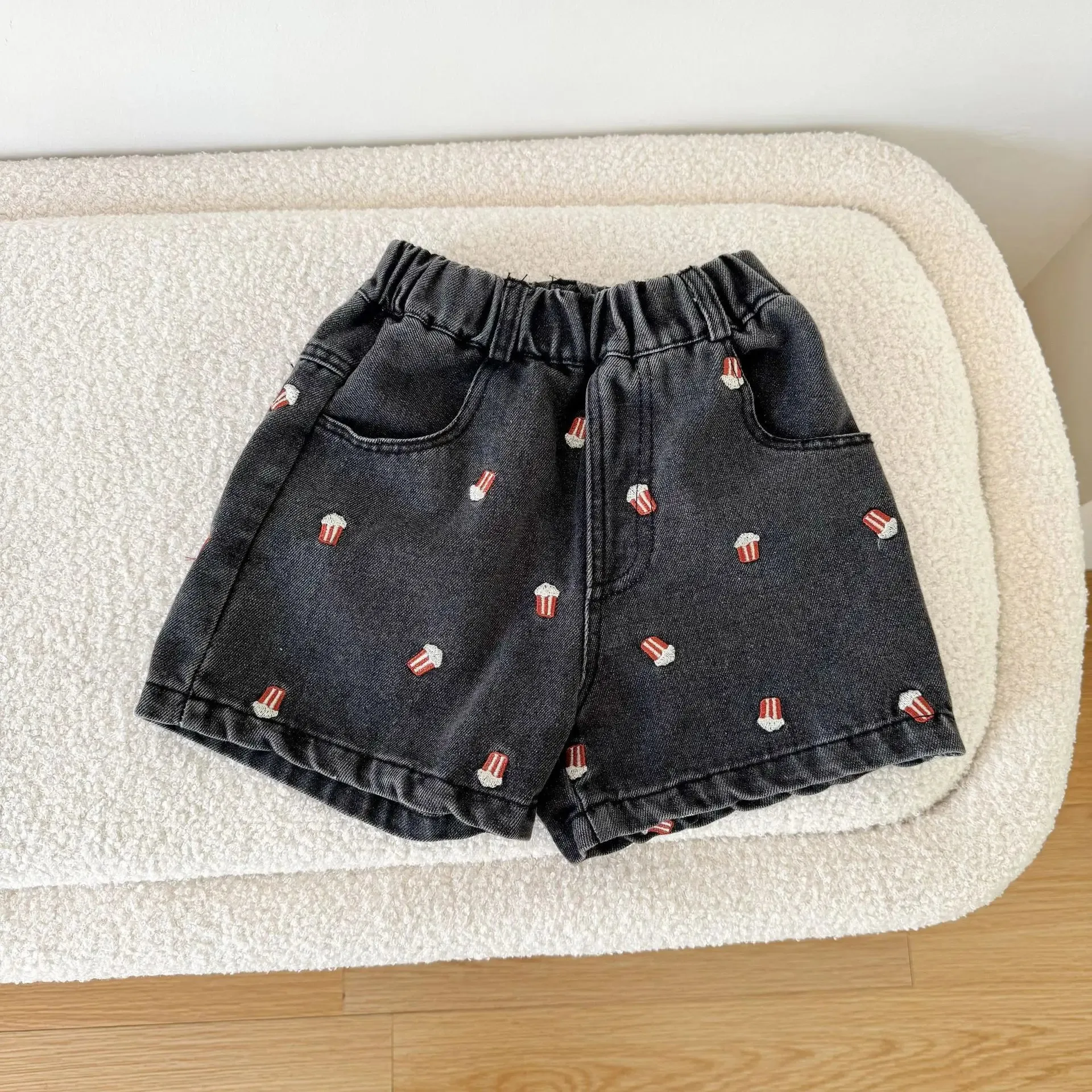 Fashion Print Denim Baby Girl Shorts - Stylish