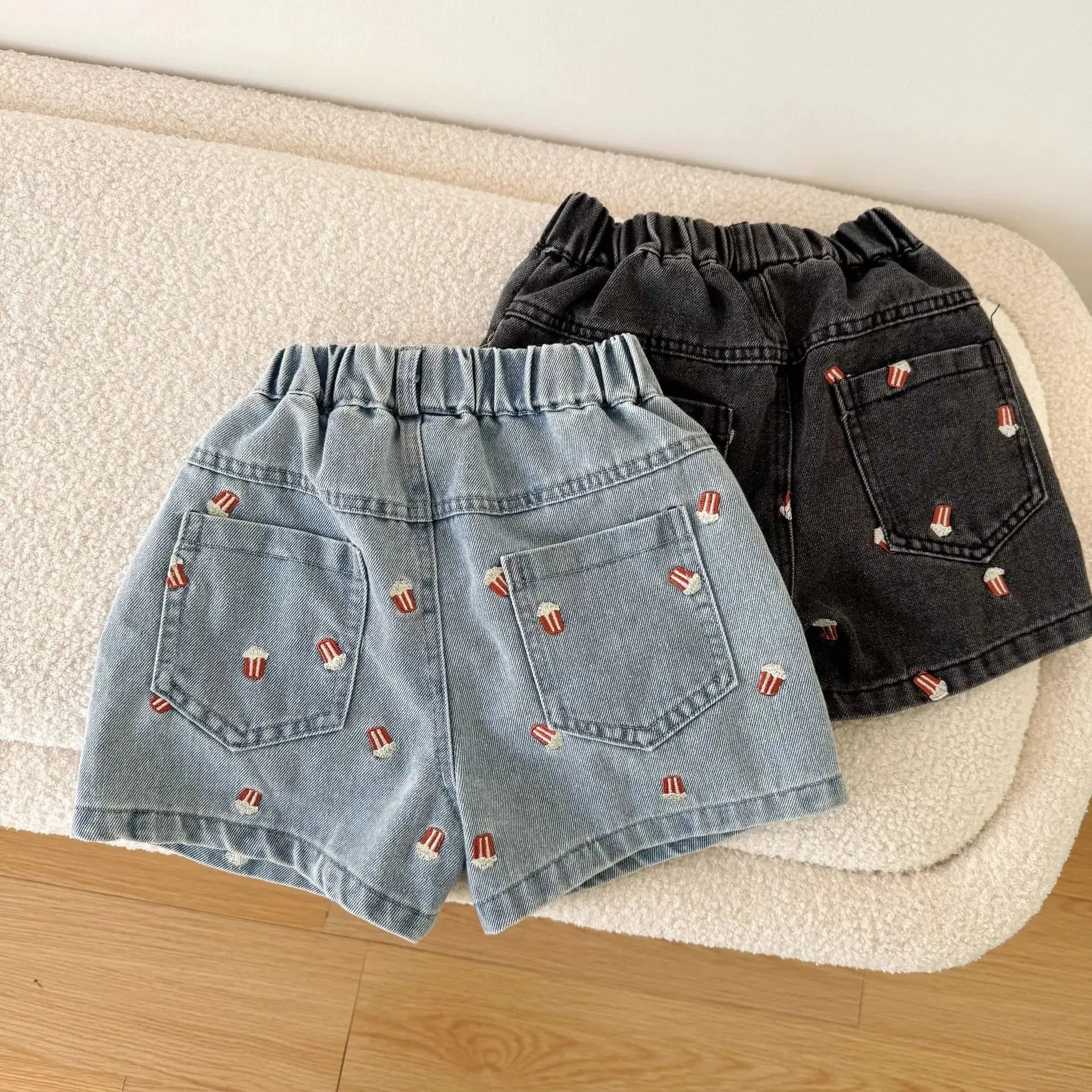 Fashion Print Denim Baby Girl Shorts - Stylish