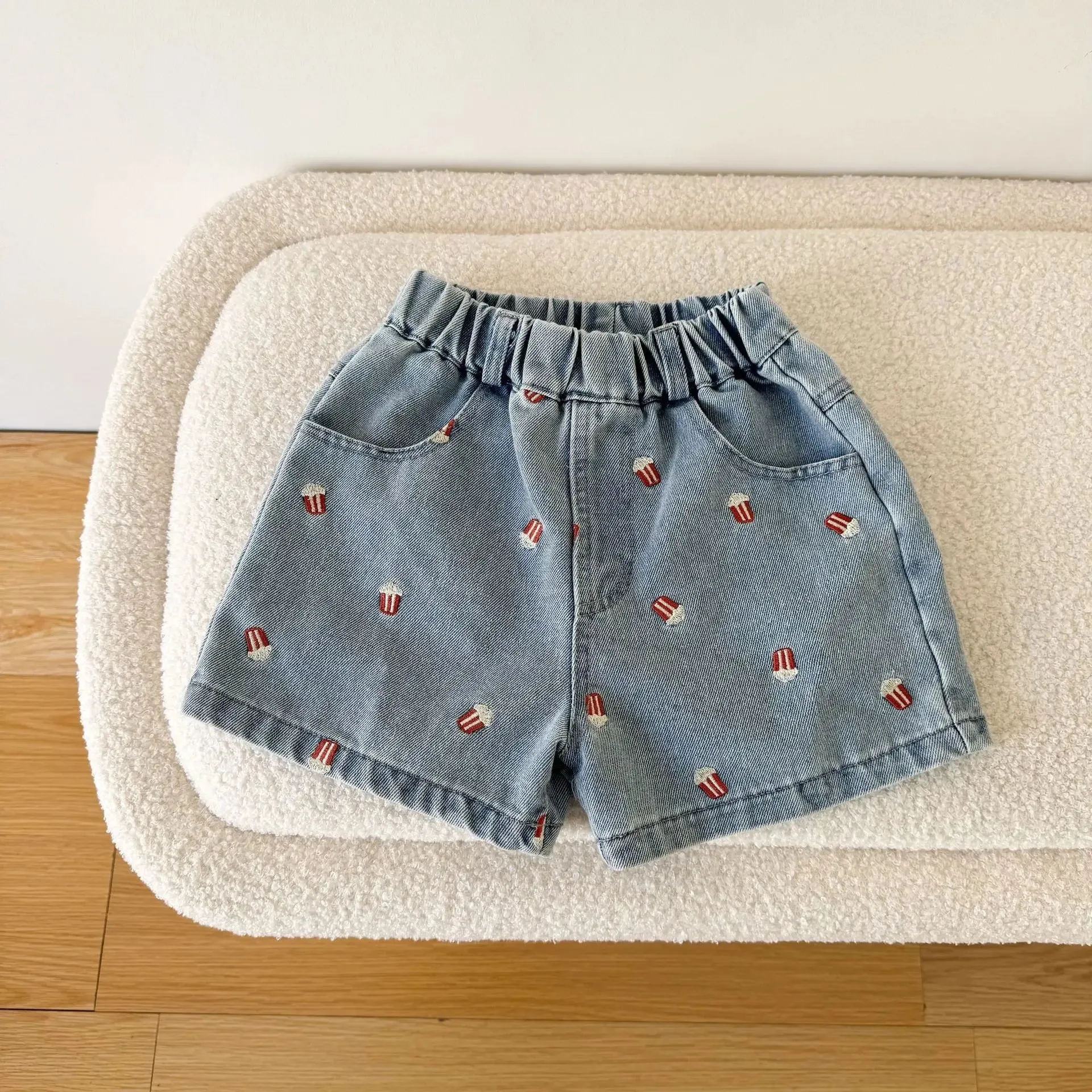 Fashion Print Denim Baby Girl Shorts - Stylish