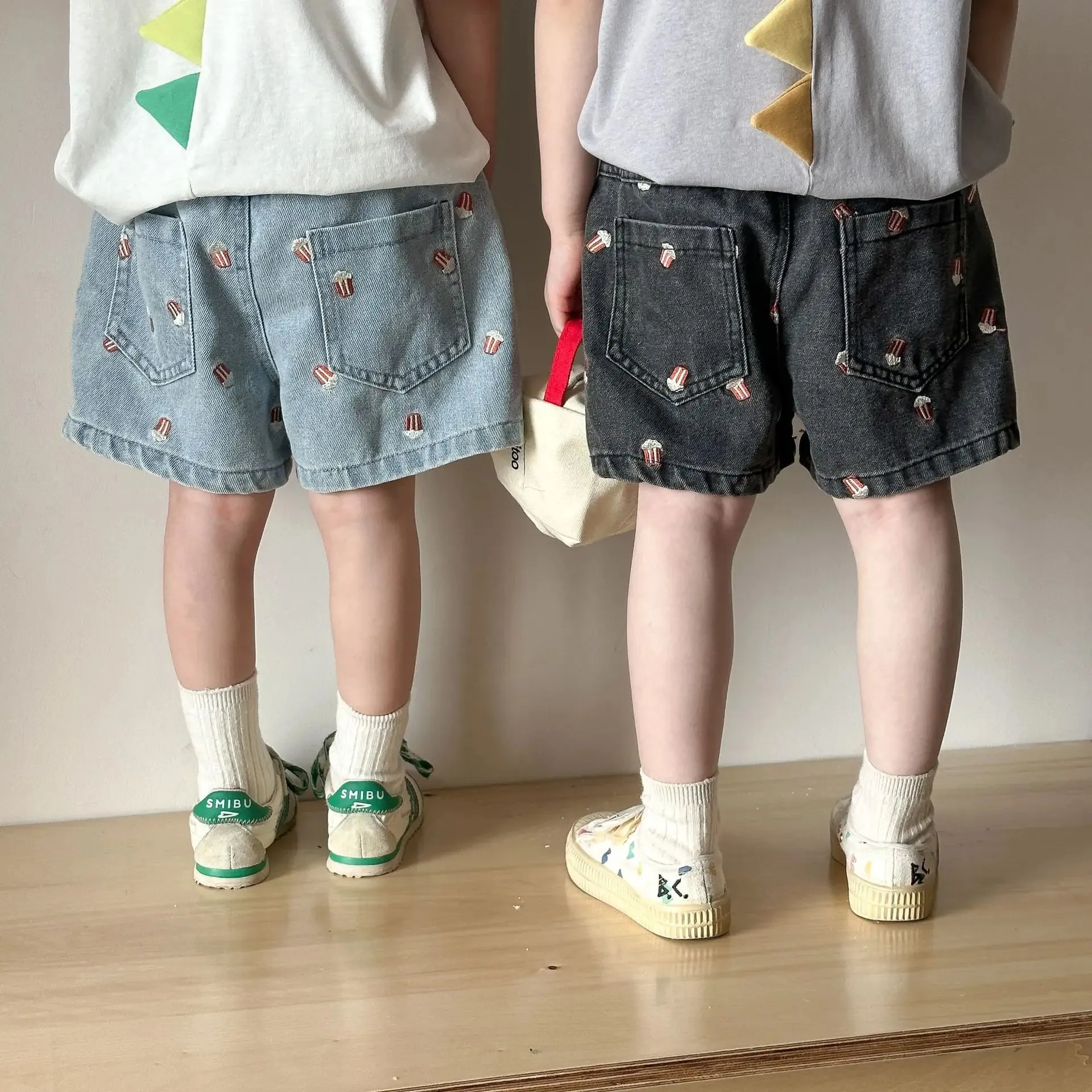 Fashion Print Denim Baby Girl Shorts - Stylish