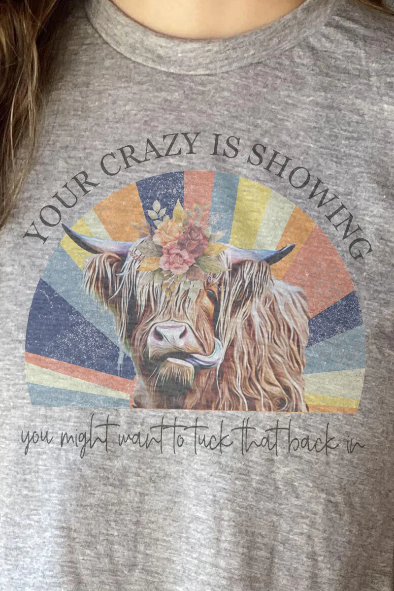 Floral Crazy Cow Unisex Poly-Rich Blend Tee