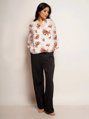 Floral Prints V-Neck Top