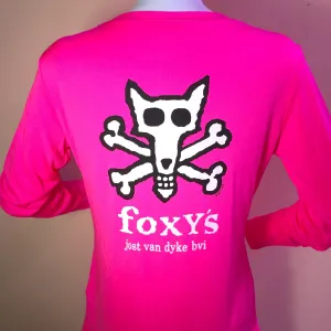 Foxy's 'Skull & Bones'Ladies Vneck Long Sleeve Performance Tee