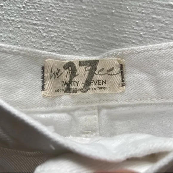 Free People Maggie Mid Rise White Denim Shorts
