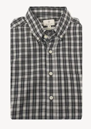 GANT DIAMOND G Men's Black Luxe Tartan Twill Fitted BD 303112 Size M NWT