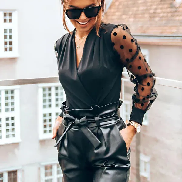 Ginevra -elegant deep v blouse