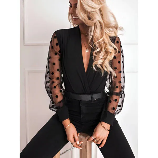 Ginevra -elegant deep v blouse
