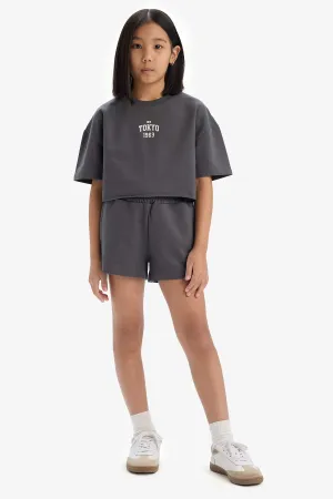 Girl Printed T-Shirt Shorts 2 Piece Set