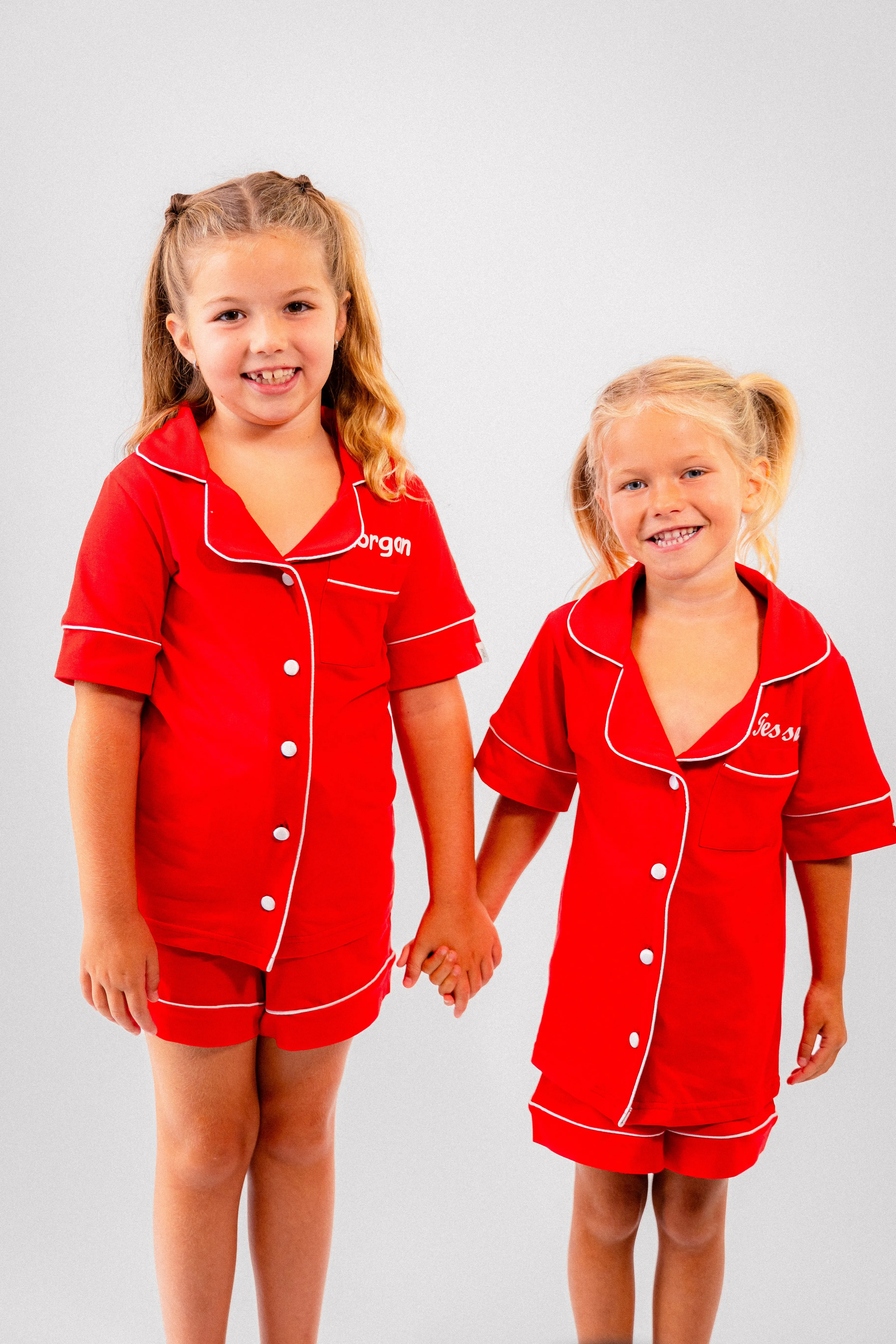 Girls short jersey personalised pyjamas Black
