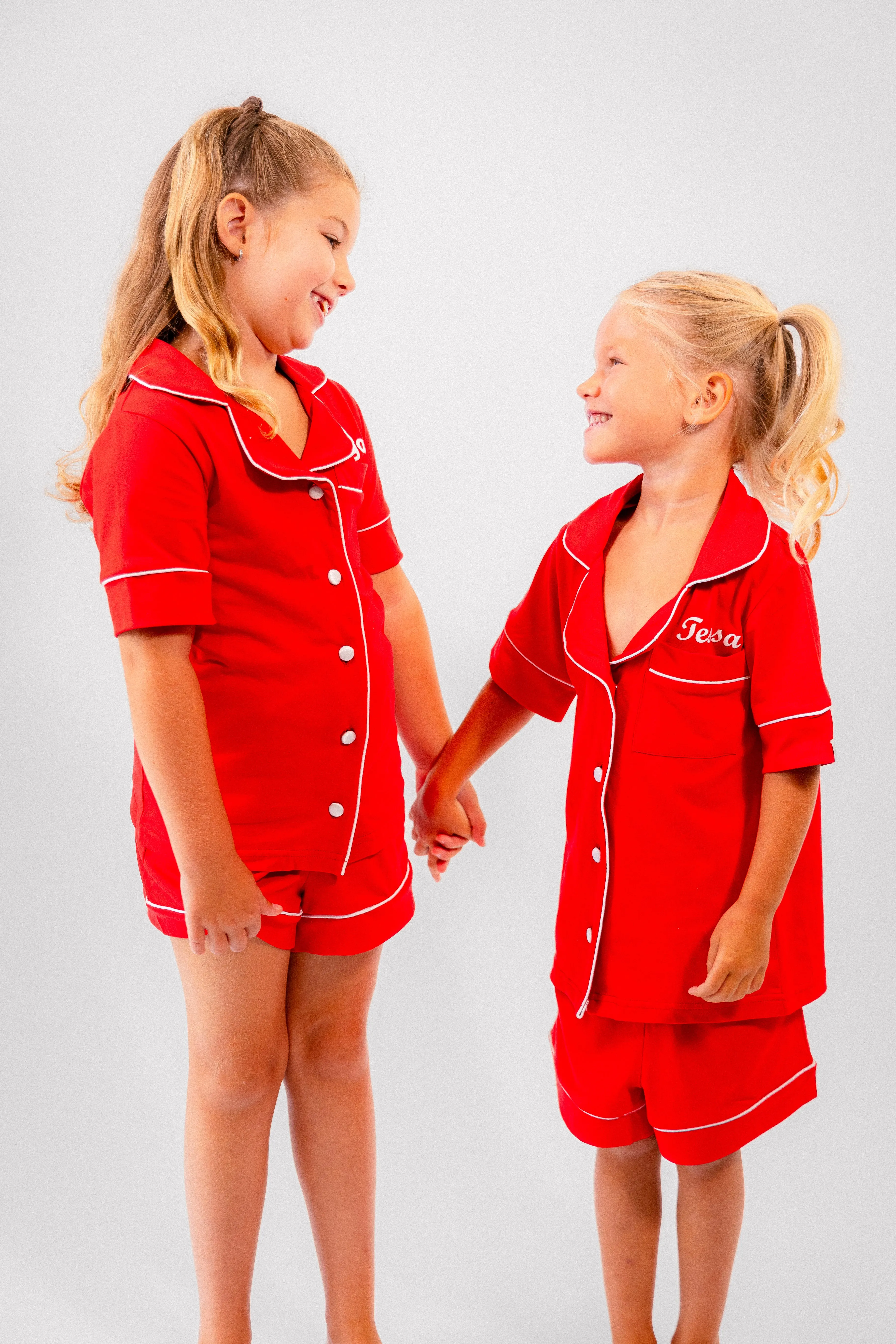 Girls short jersey personalised pyjamas Black