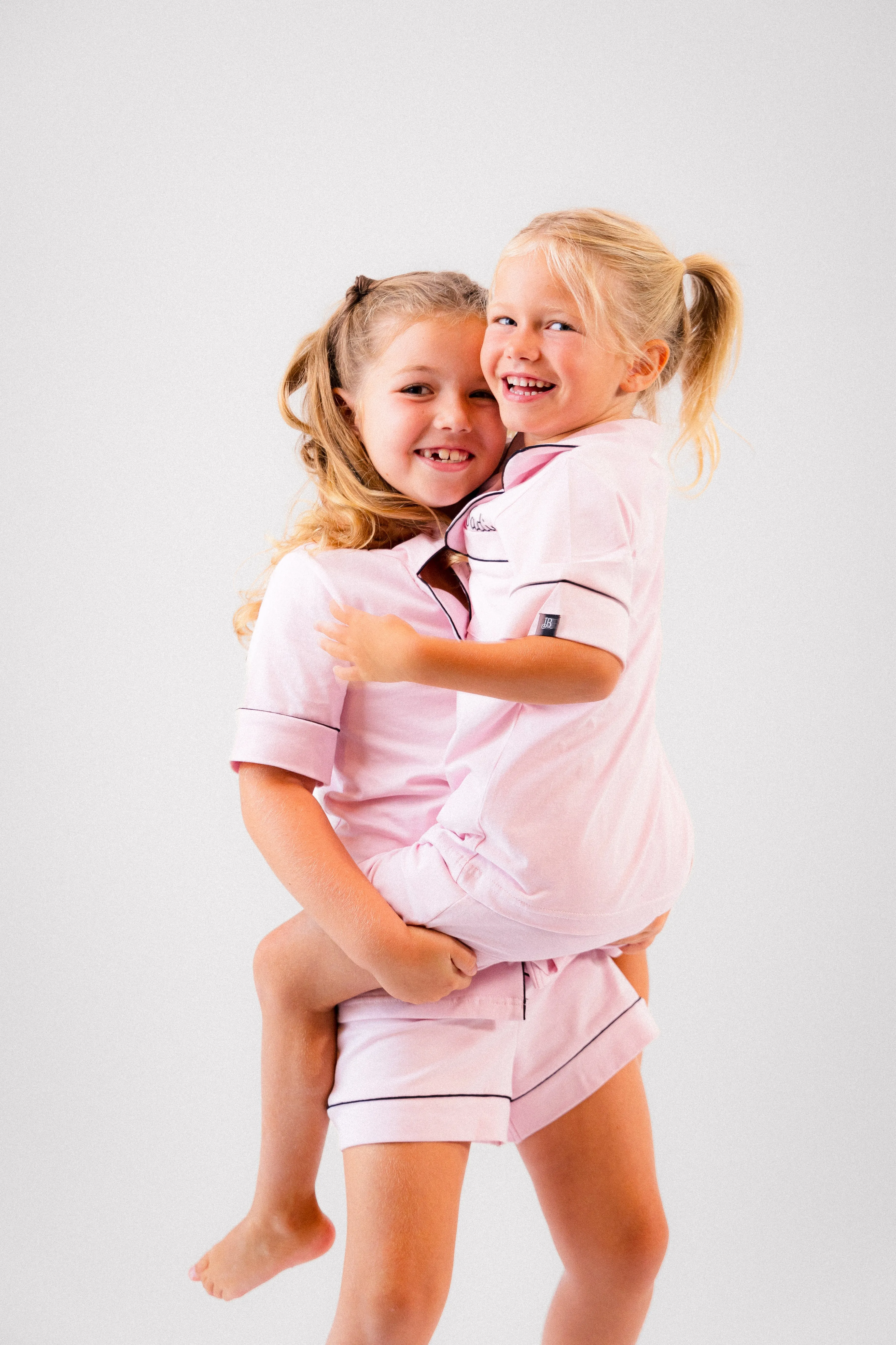 Girls short jersey personalised pyjamas Black