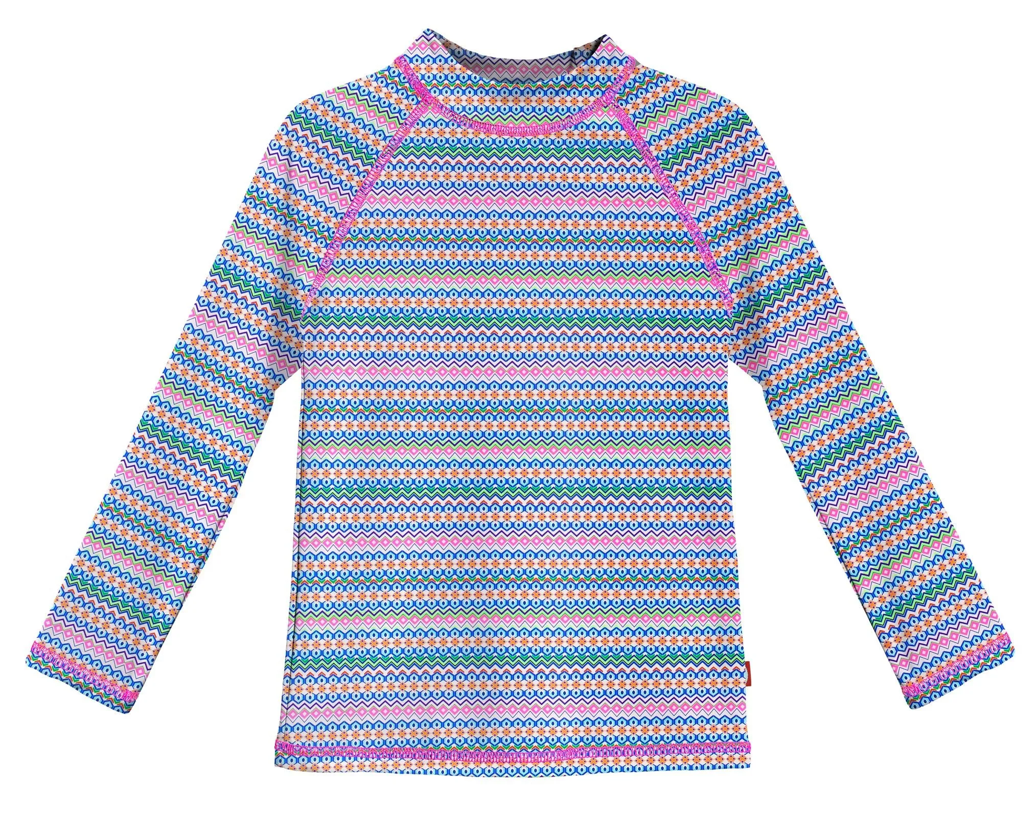 Girls UPF 50  Printed Long Sleeve Rashguard | Fiesta Print