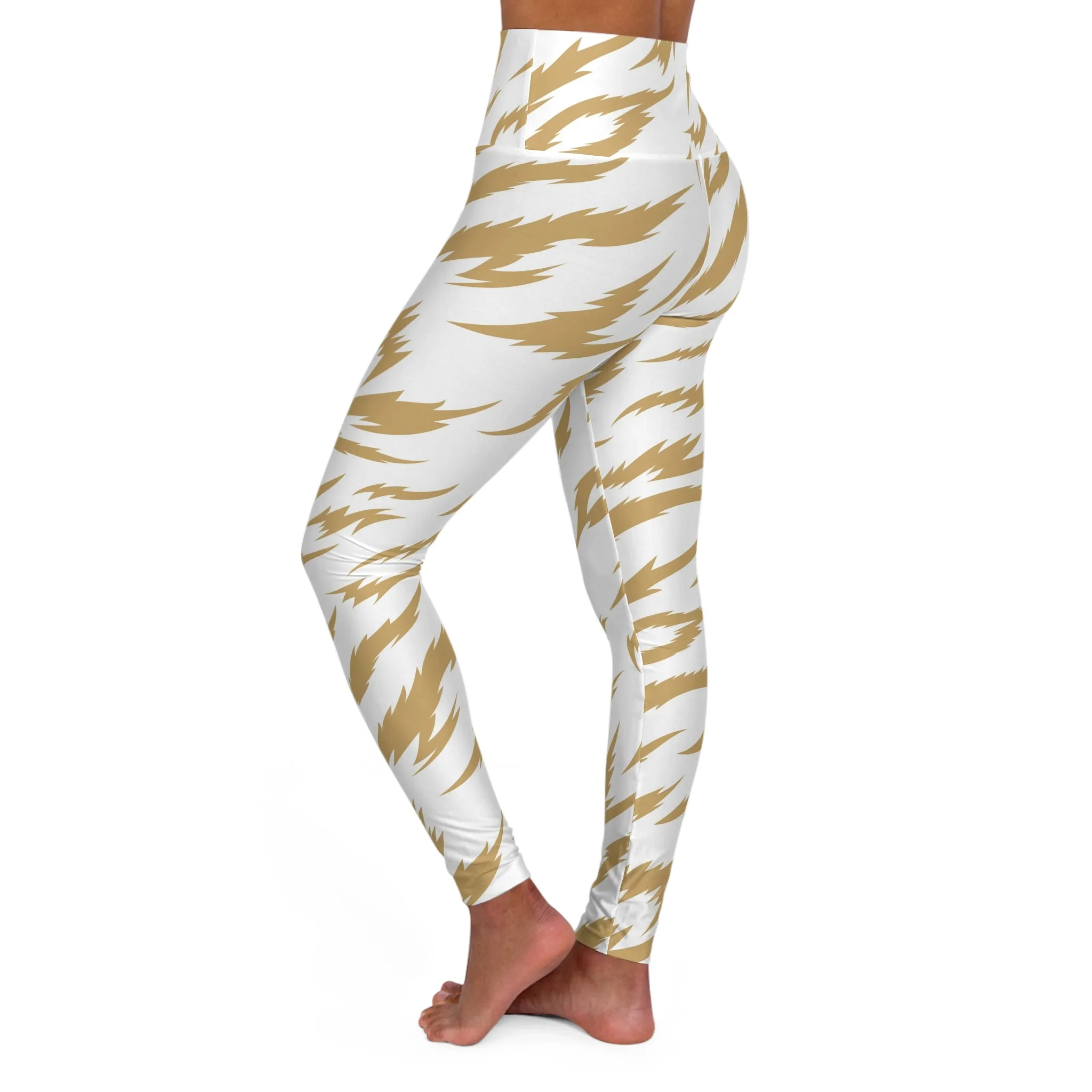 Gold Lightning High Waisted Yoga Leggings - Stylish Activewear for Fitness Enthusiasts