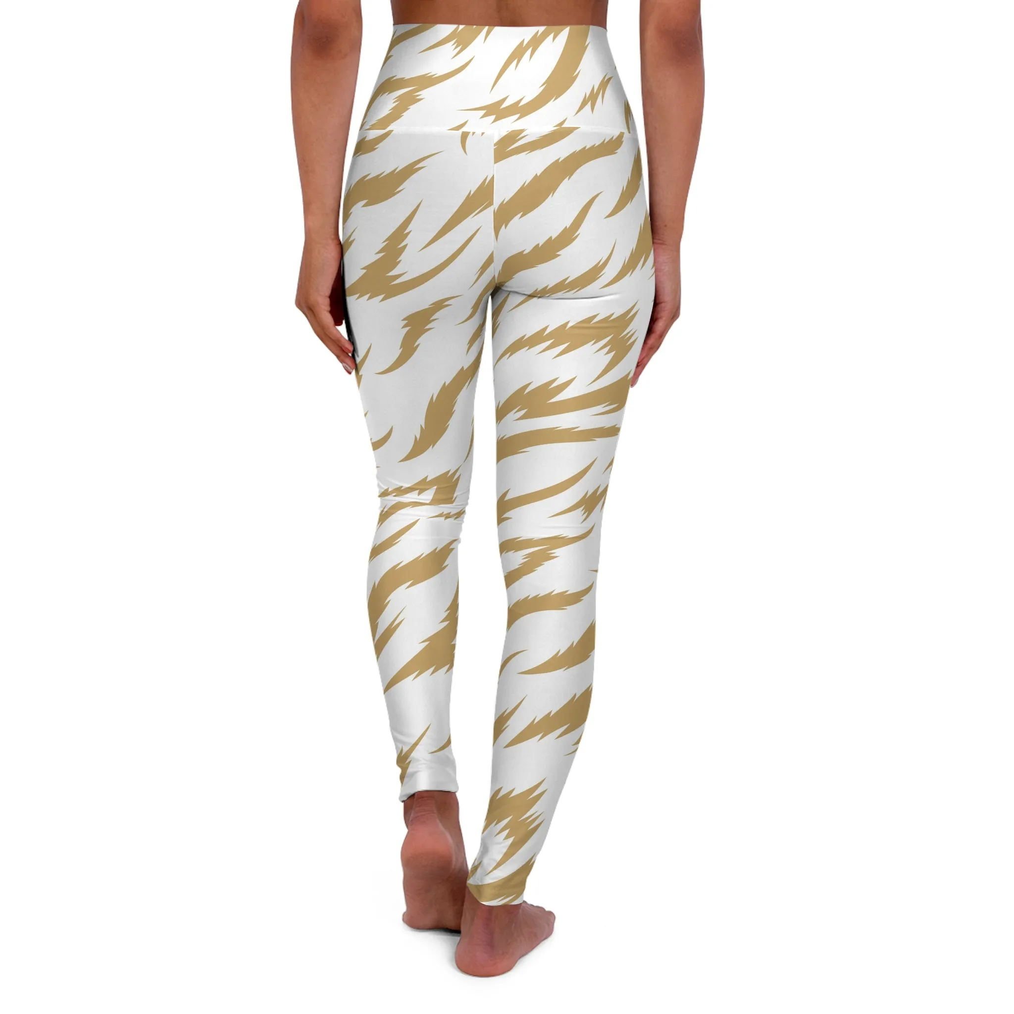Gold Lightning High Waisted Yoga Leggings - Stylish Activewear for Fitness Enthusiasts