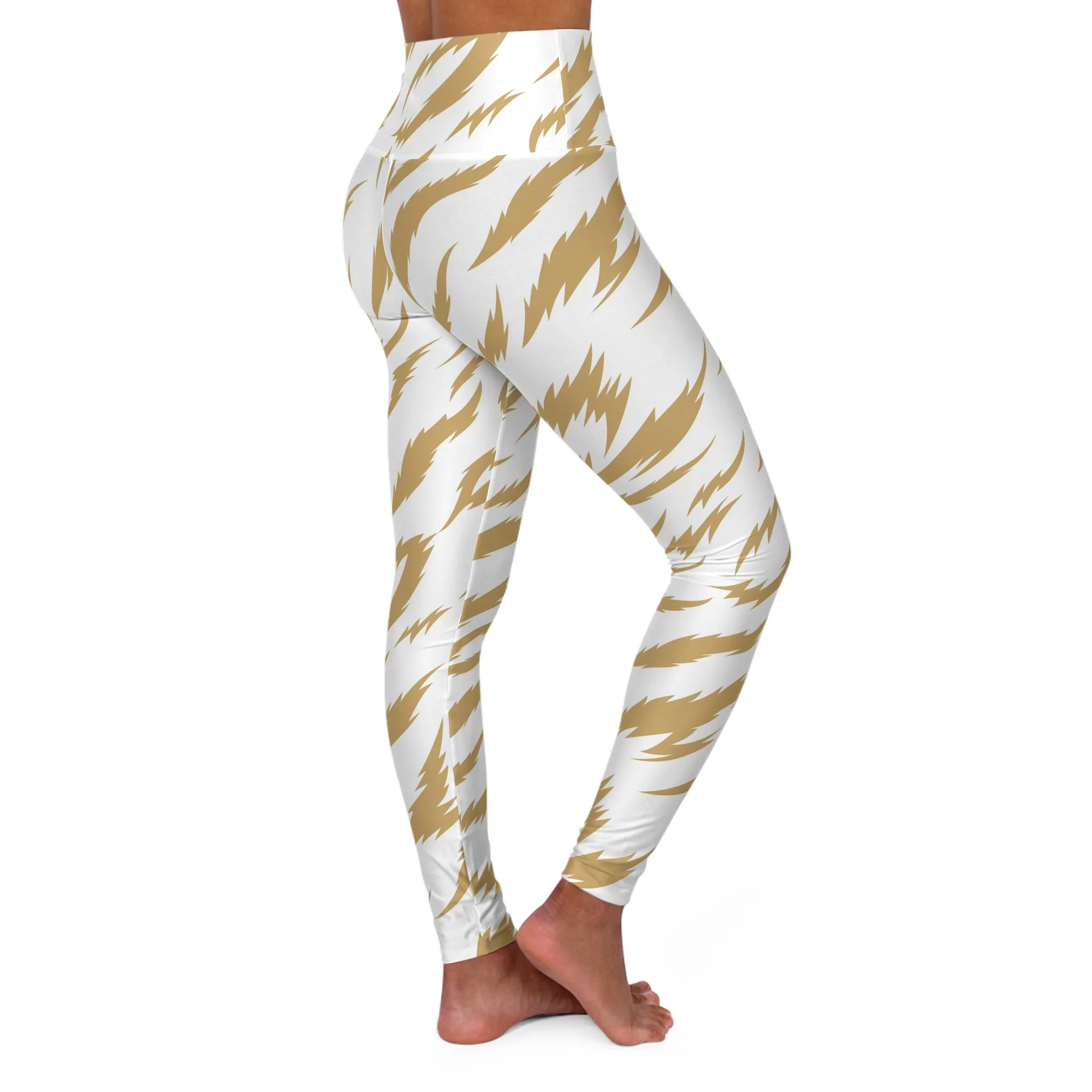 Gold Lightning High Waisted Yoga Leggings - Stylish Activewear for Fitness Enthusiasts