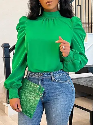 Gorgeousladie Tied-Back Puff-Sleeve Top