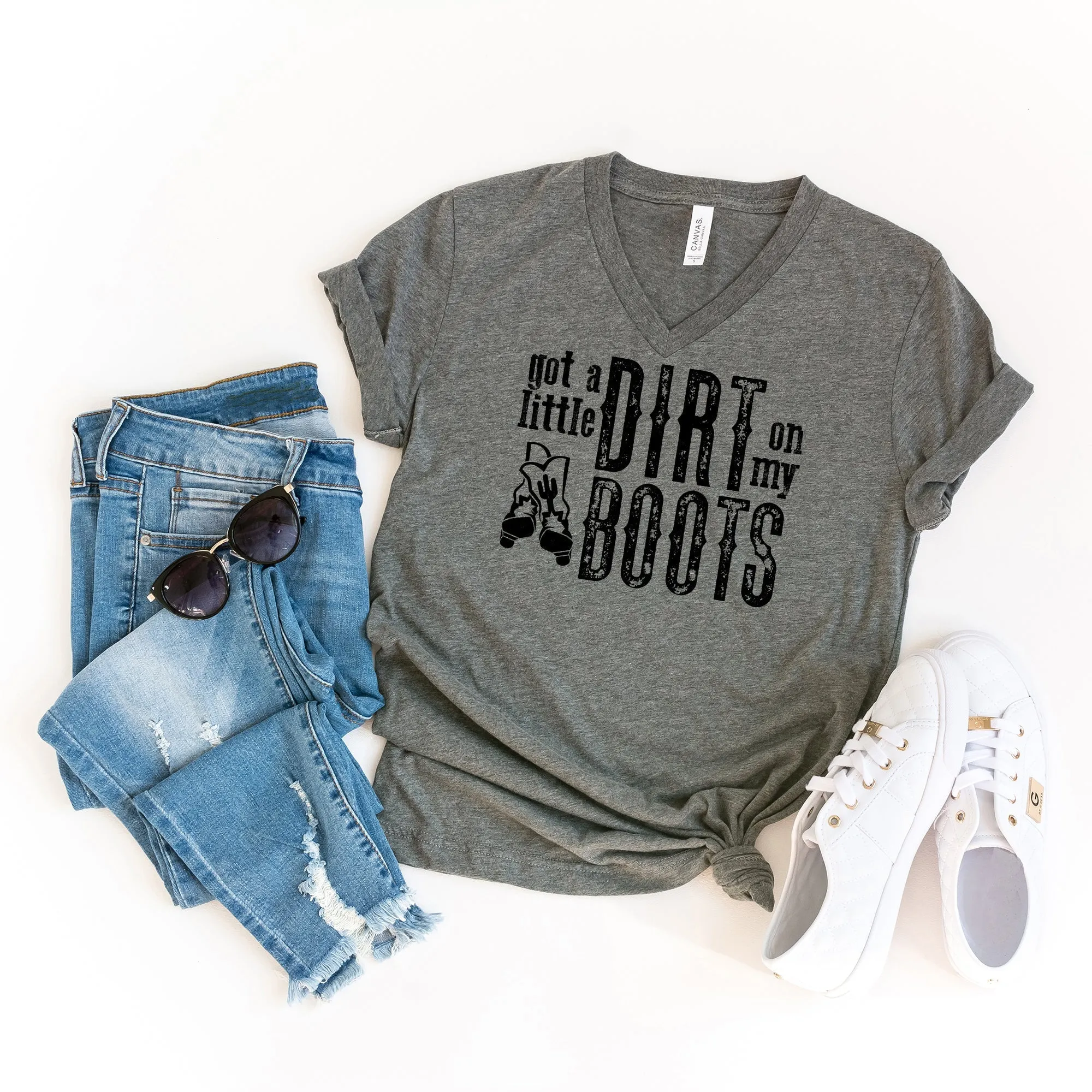Got a Little Dirt on my Boots | Short Sleeve V-Neck