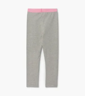 Grey Embellished Waist Leggings