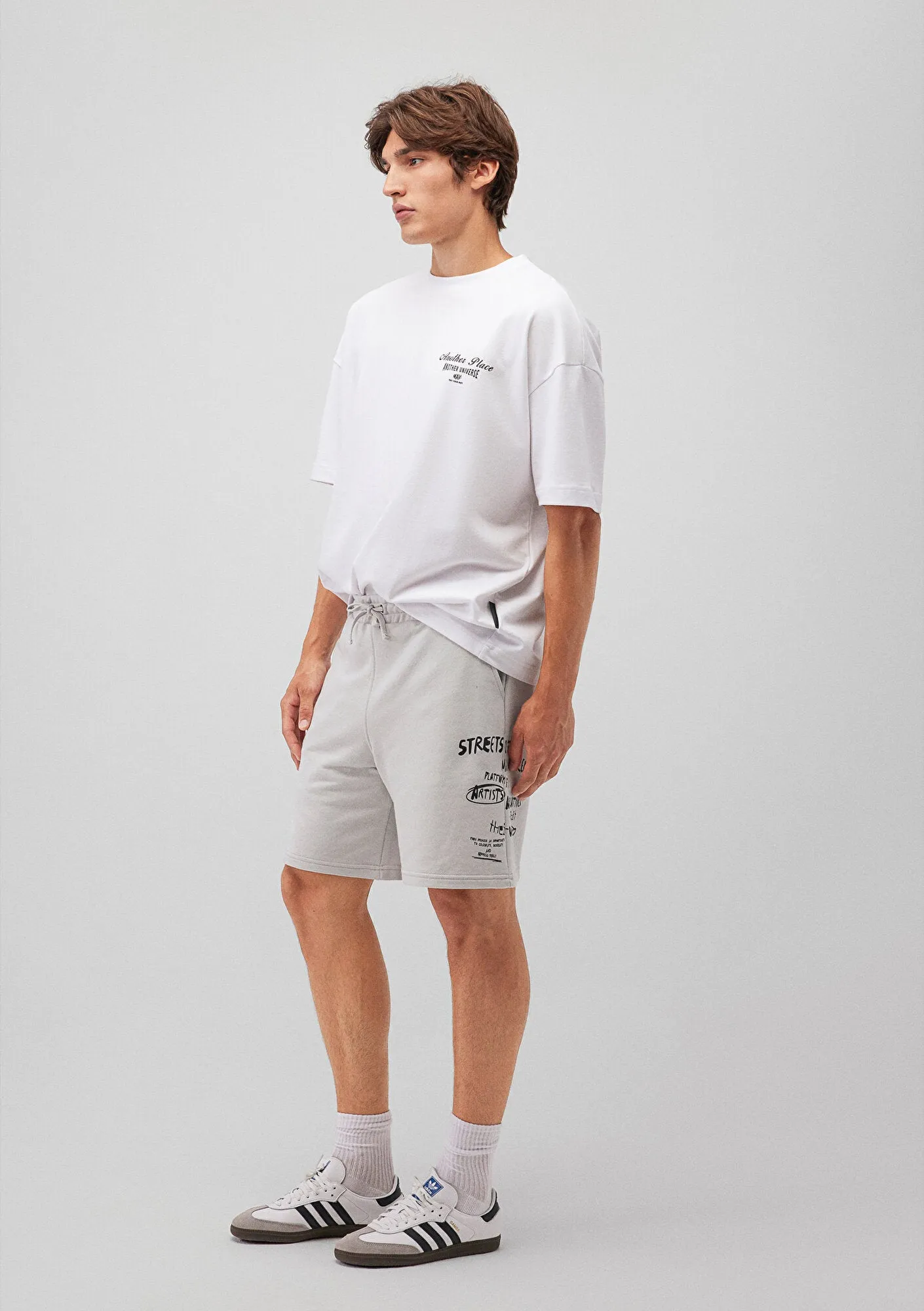 Grey Printed Shorts