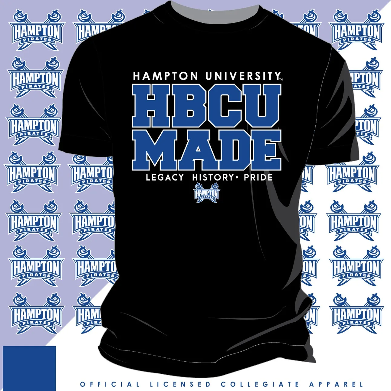 Hampton U | HBCU MADE Black Unisex Tees (**)