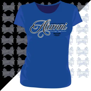 Hampton U | Super Fancy ALUMNI Royal BLUE Ladies Tees (**)