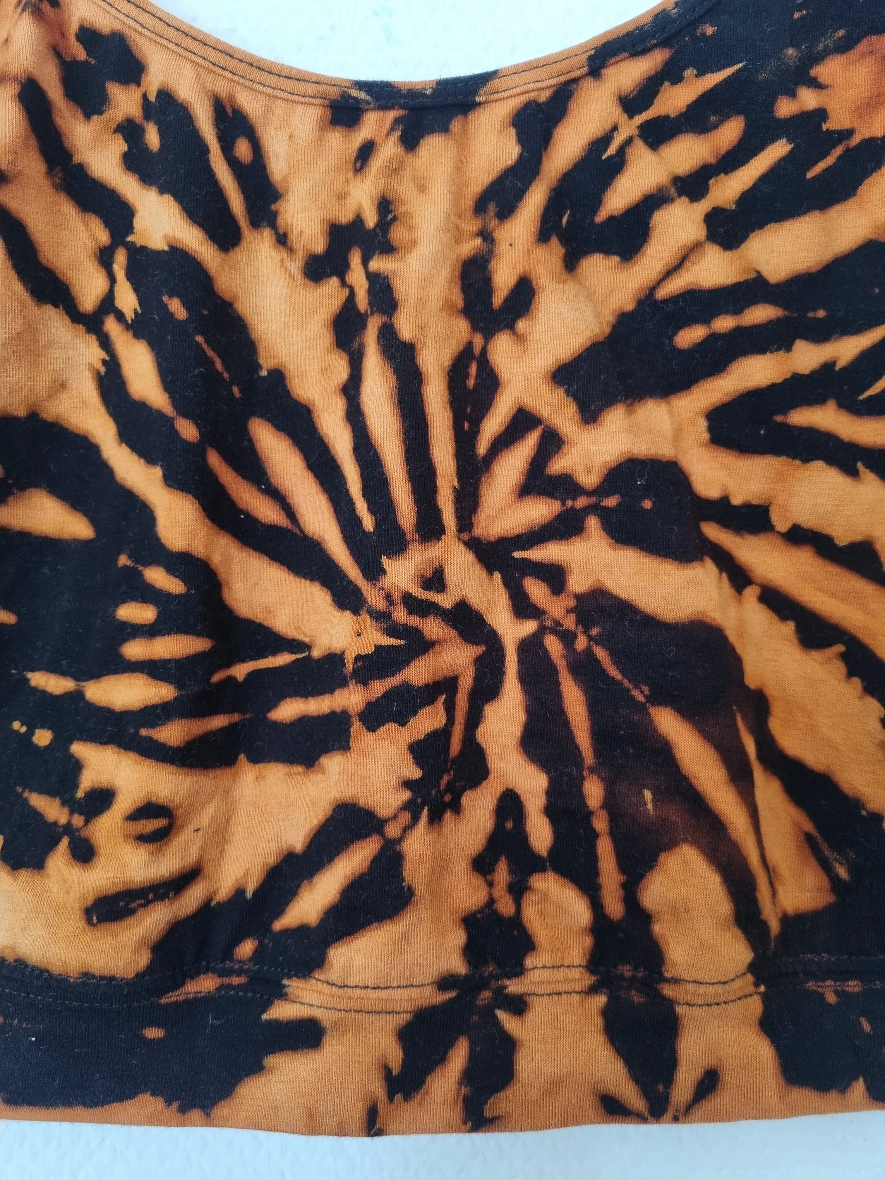 Hand Designed Fitted Bleach Tie-Dye Camisole Top