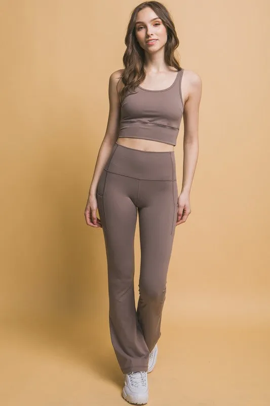 Hazel Blues® |  Love Tree High Waist Flare Active Leggings with Side Pockets