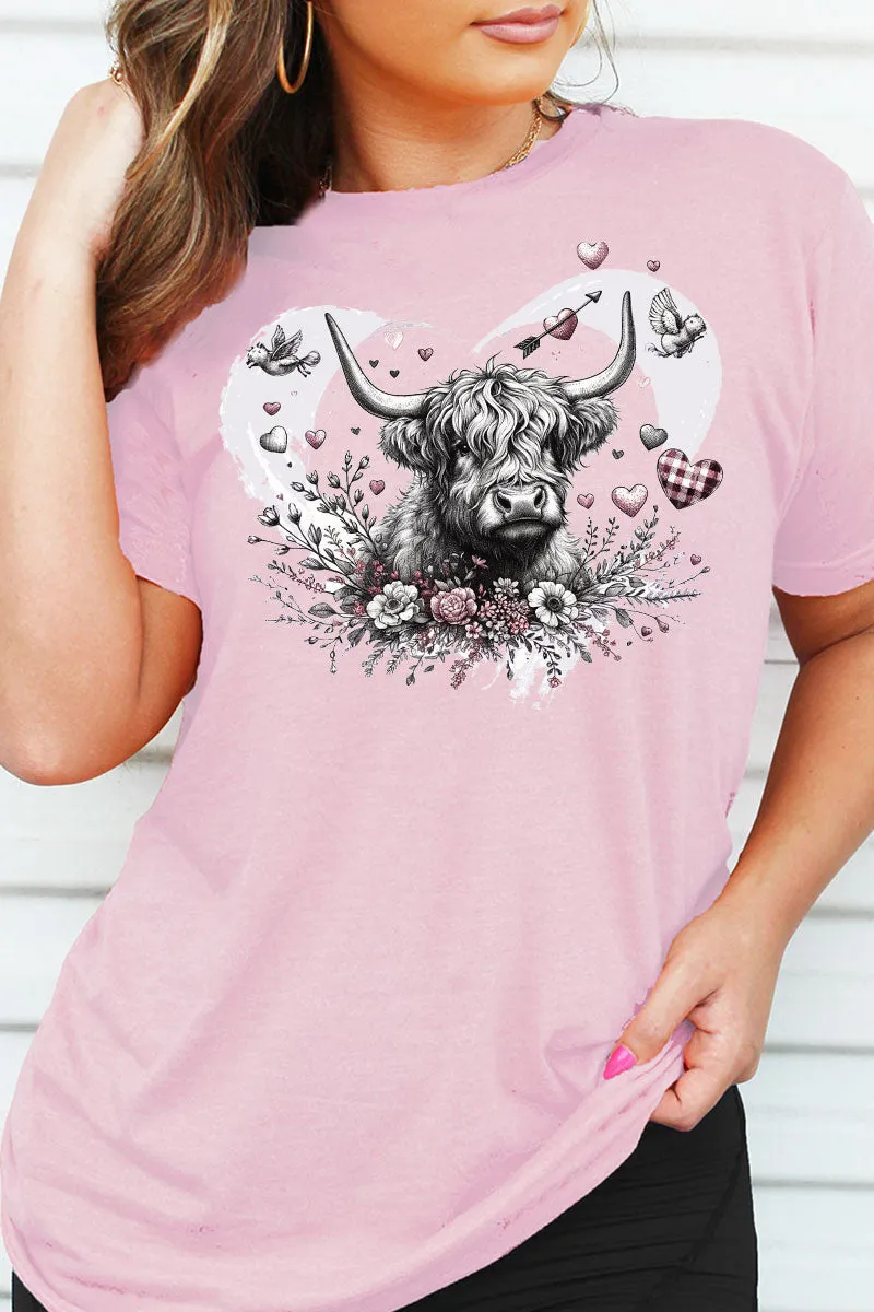 Hearts For Highland Cow Unisex Blend Tee