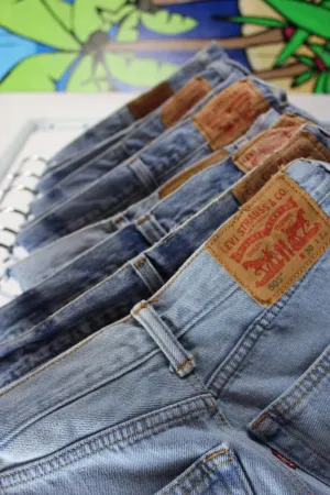 High-Rise Upcycled Levis Denim Cutoff Shorts