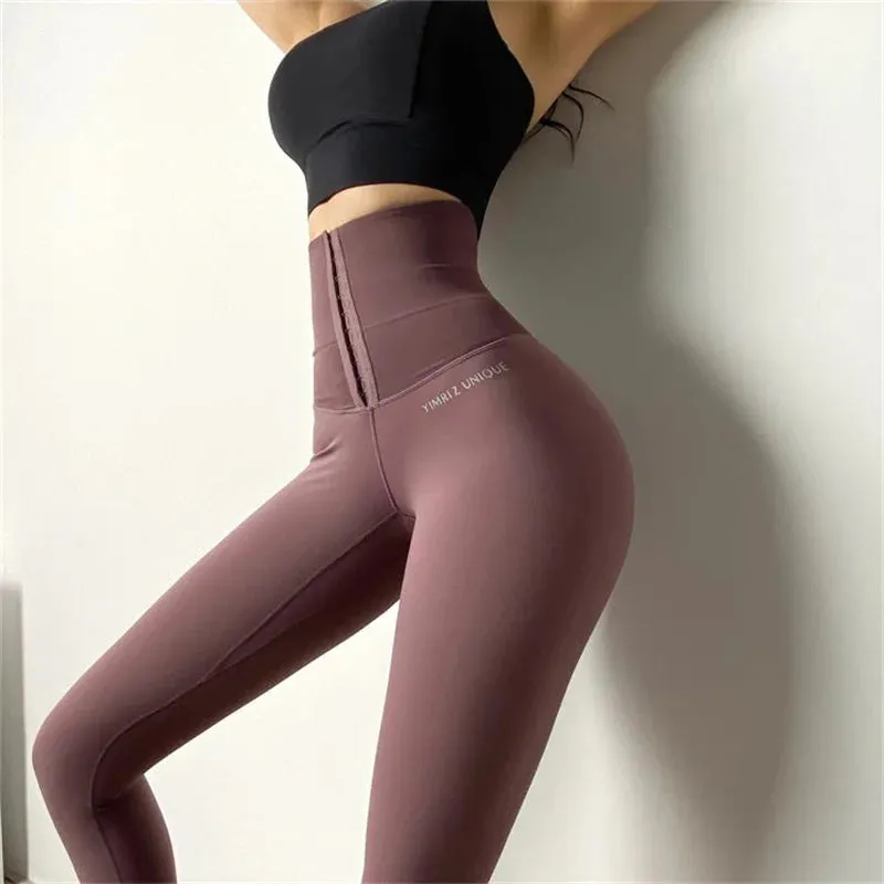 High Waist Fitness Leggings - Body Building Stretch Tights for Running, Workout Training, Yoga Pants
