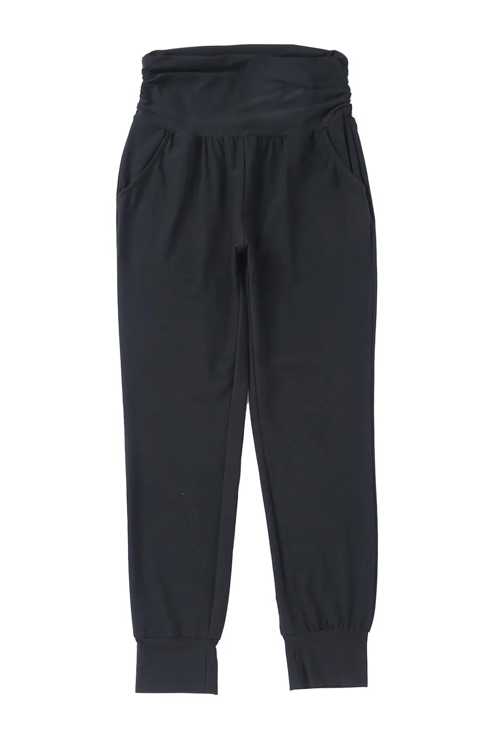 High Waist Pleated Pocket Leggings