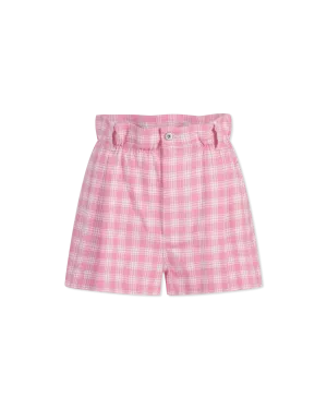 High Waisted Checkered Mini Shorts
