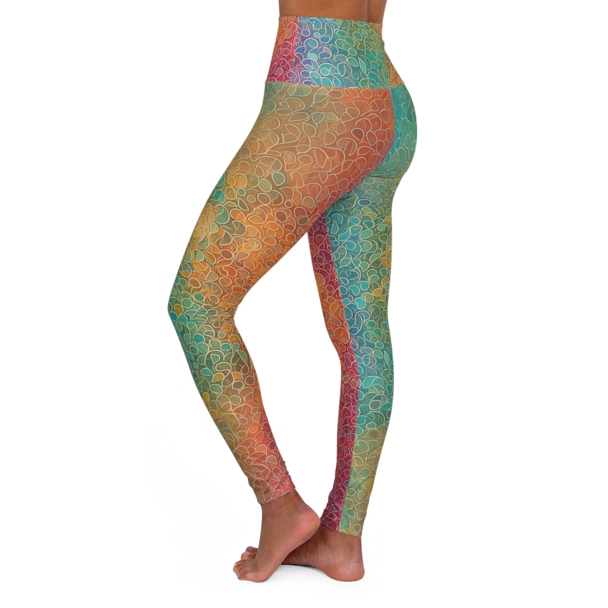 High Waisted Leggings - Pointillist Paris