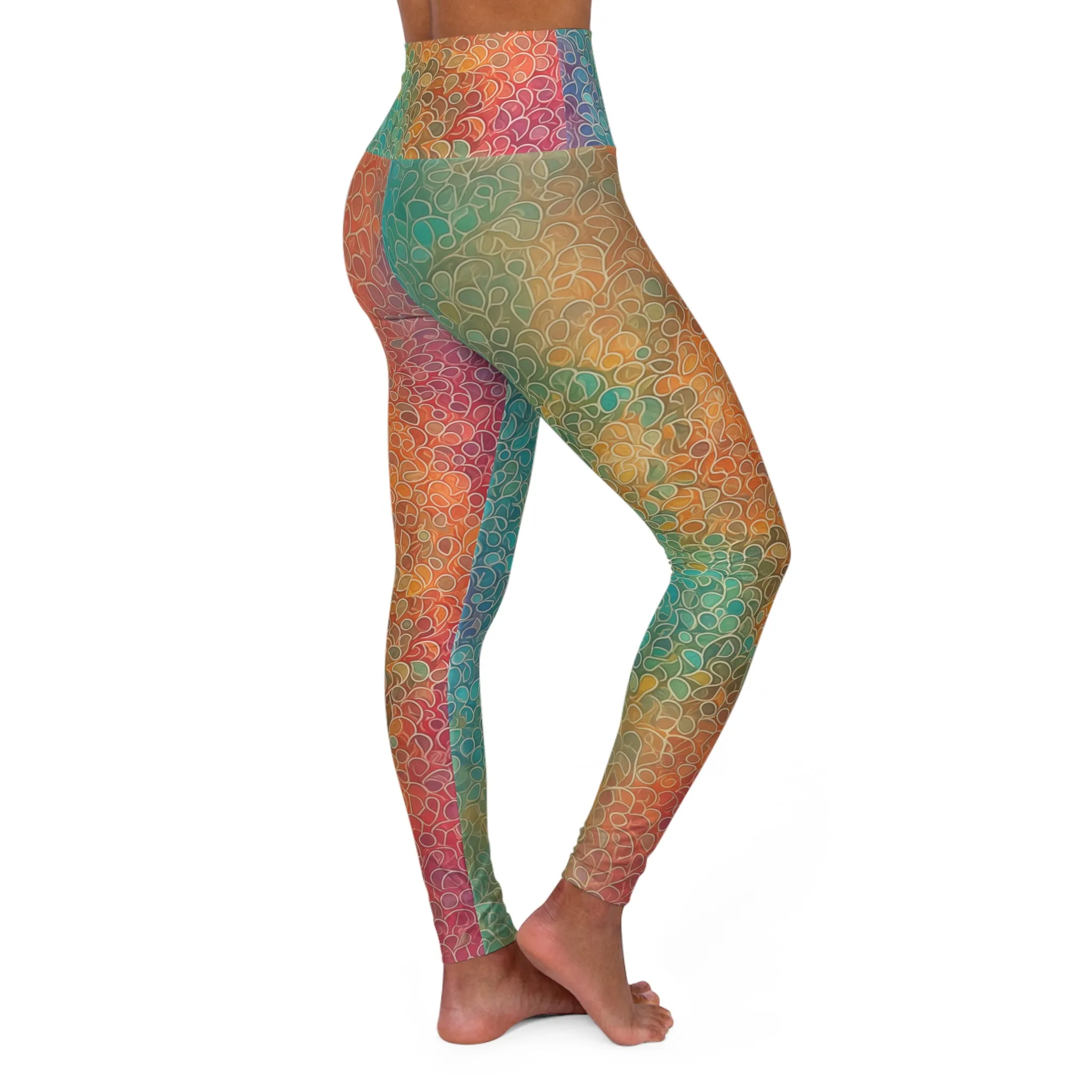 High Waisted Leggings - Pointillist Paris