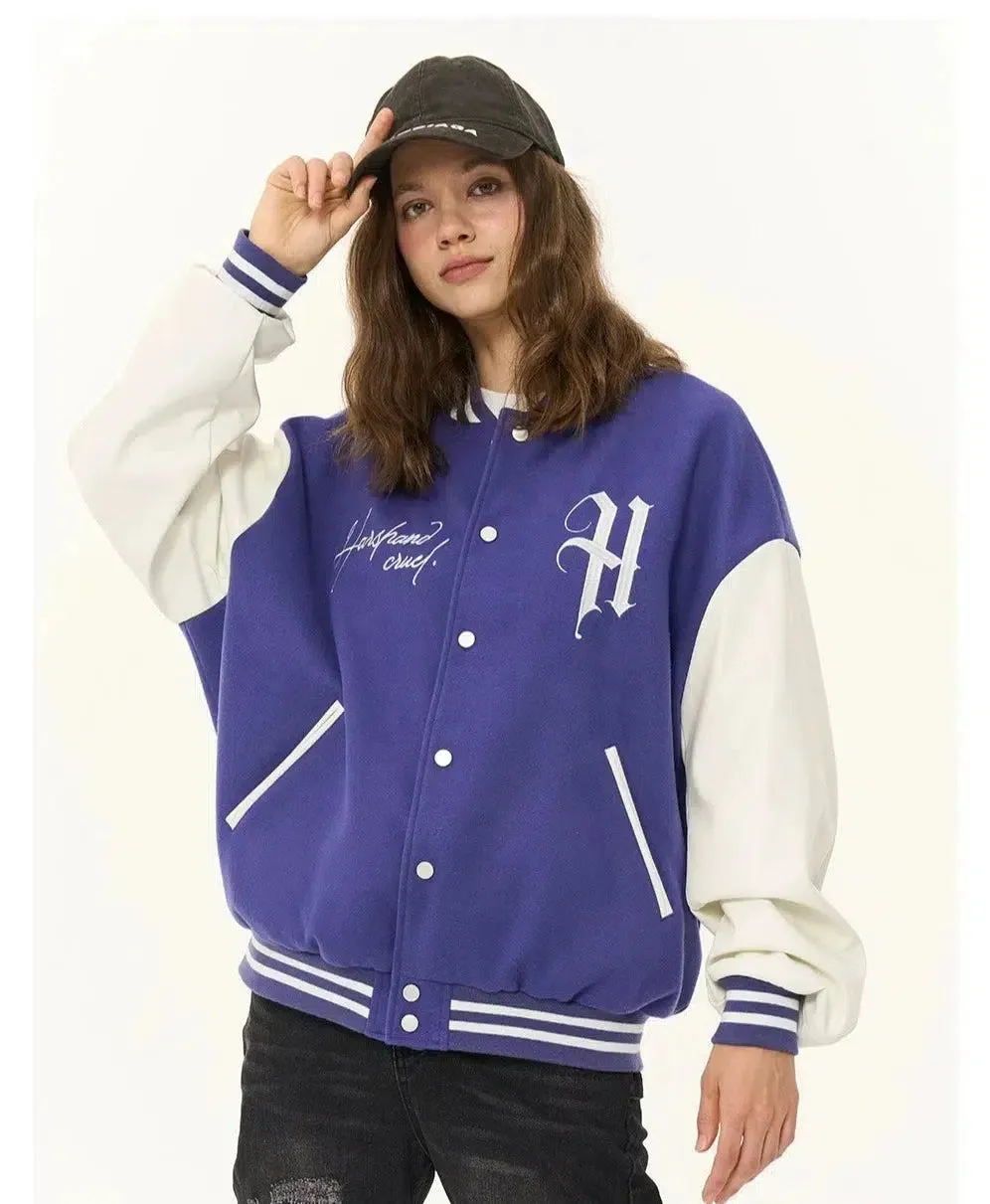 Hip Hop Embroidered Baseball Jacket