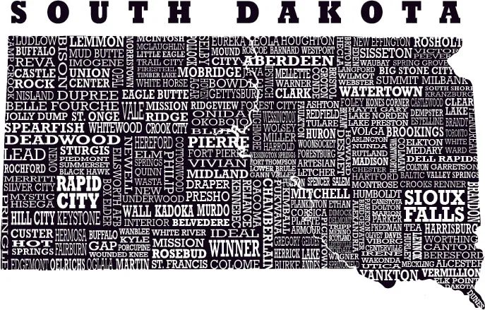 Hometown South Dakota Short Sleeve Tee Shirt Crew/V-neck - Dark Grey Heather