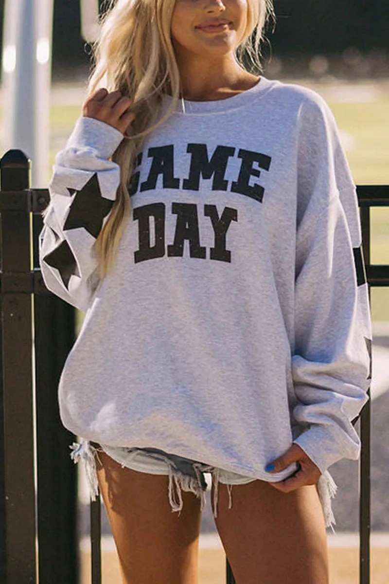 HTT1165 Game Day Oversized Sweatshirt Top
