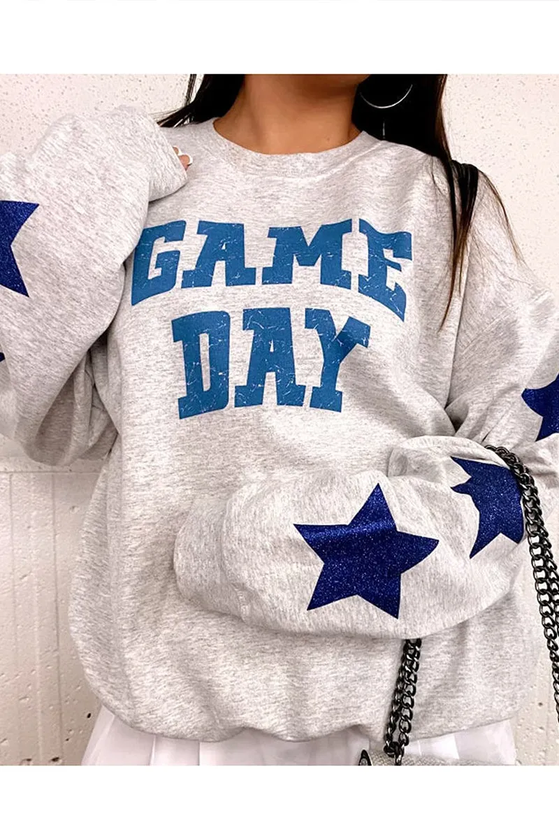 HTT1165 Game Day Oversized Sweatshirt Top