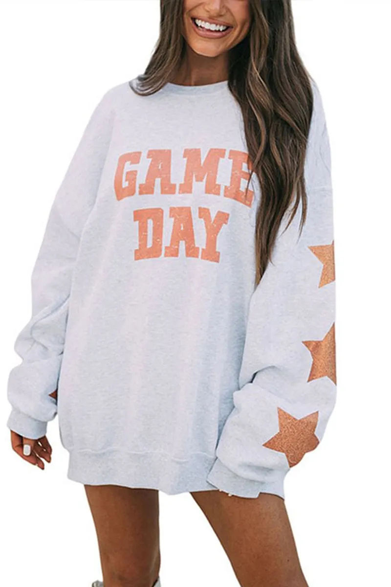 HTT1165 Game Day Oversized Sweatshirt Top