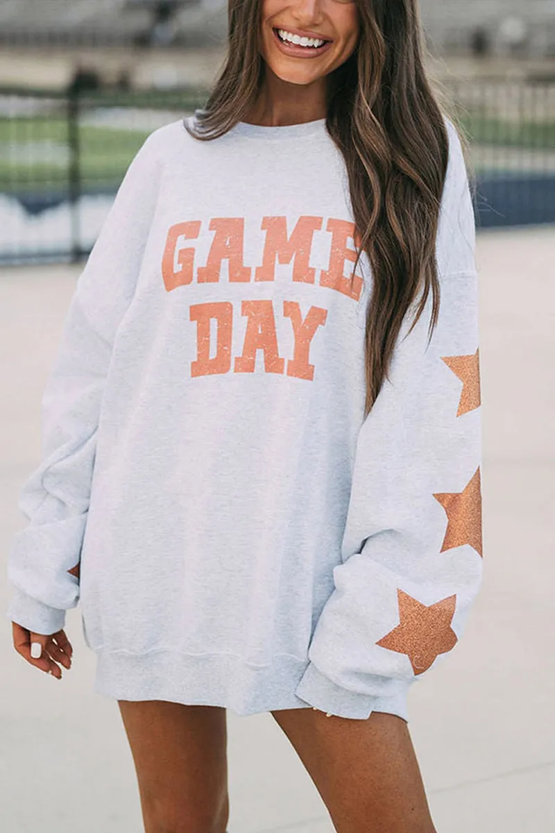 HTT1165 Game Day Oversized Sweatshirt Top