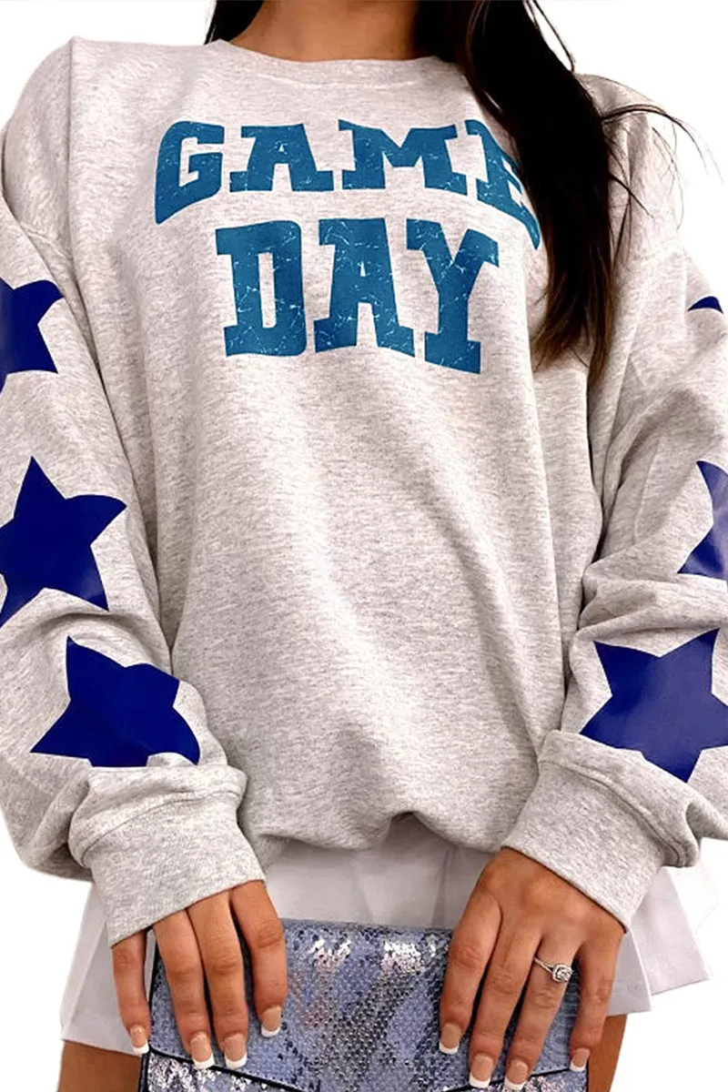 HTT1165 Game Day Oversized Sweatshirt Top