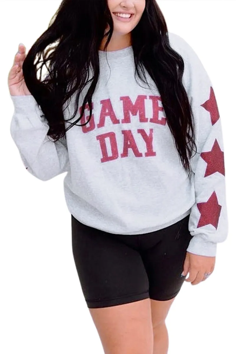 HTT1165 Game Day Oversized Sweatshirt Top