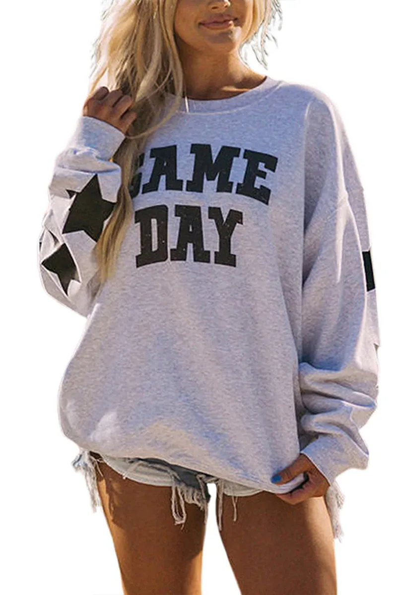 HTT1165 Game Day Oversized Sweatshirt Top
