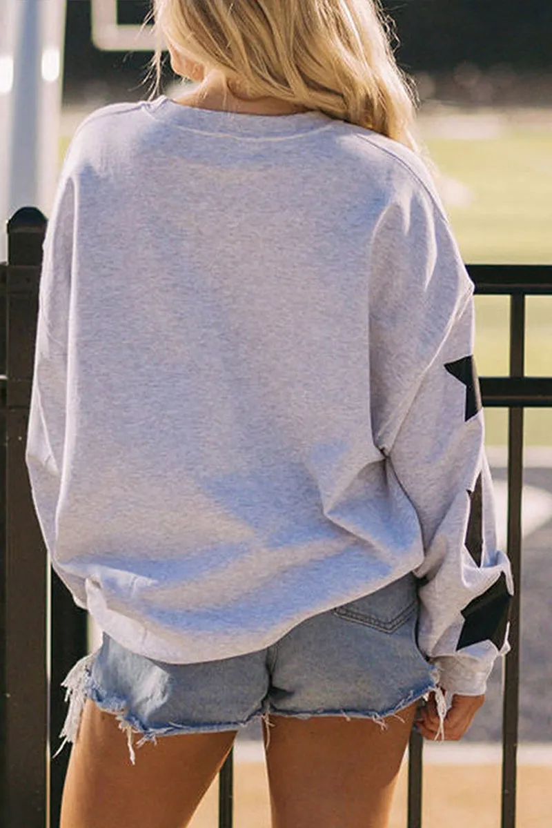 HTT1165 Game Day Oversized Sweatshirt Top