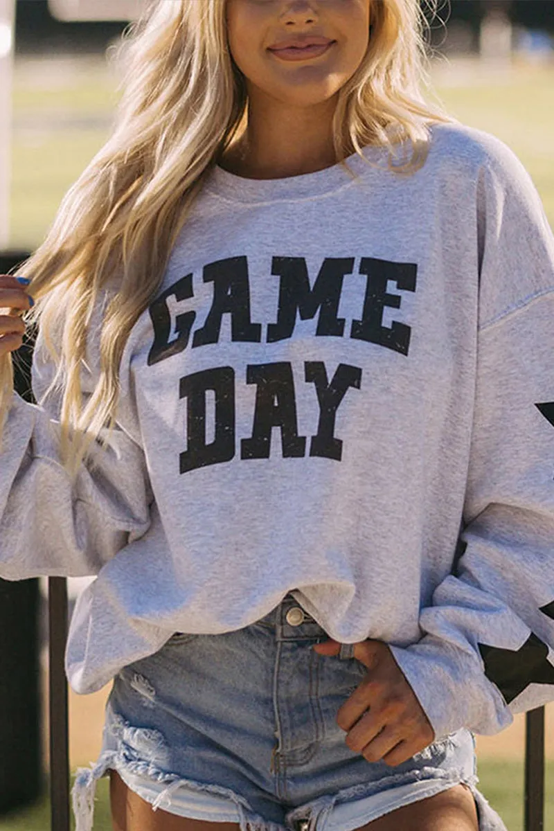 HTT1165 Game Day Oversized Sweatshirt Top