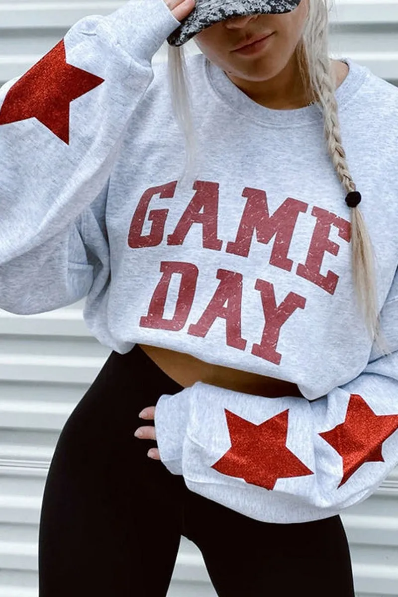HTT1165 Game Day Oversized Sweatshirt Top