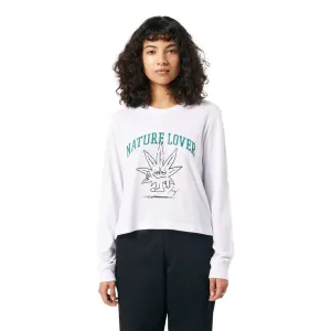 Huf - Nature Lover Crop Womens L/S Tee White