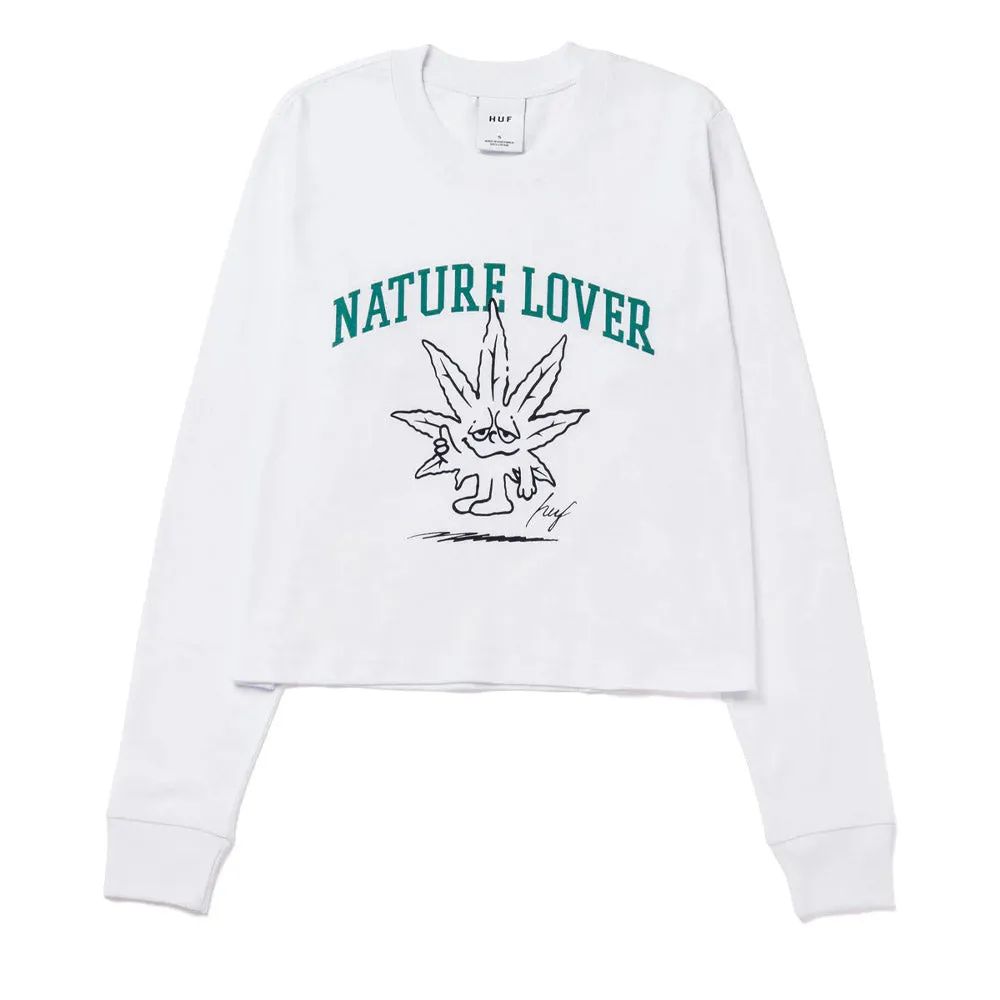Huf - Nature Lover Crop Womens L/S Tee White